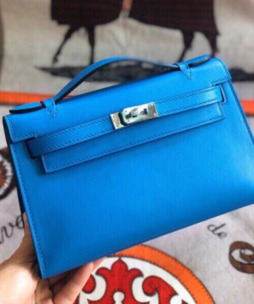 에르메스 미니 켈리백22 블루 은장 스위프트